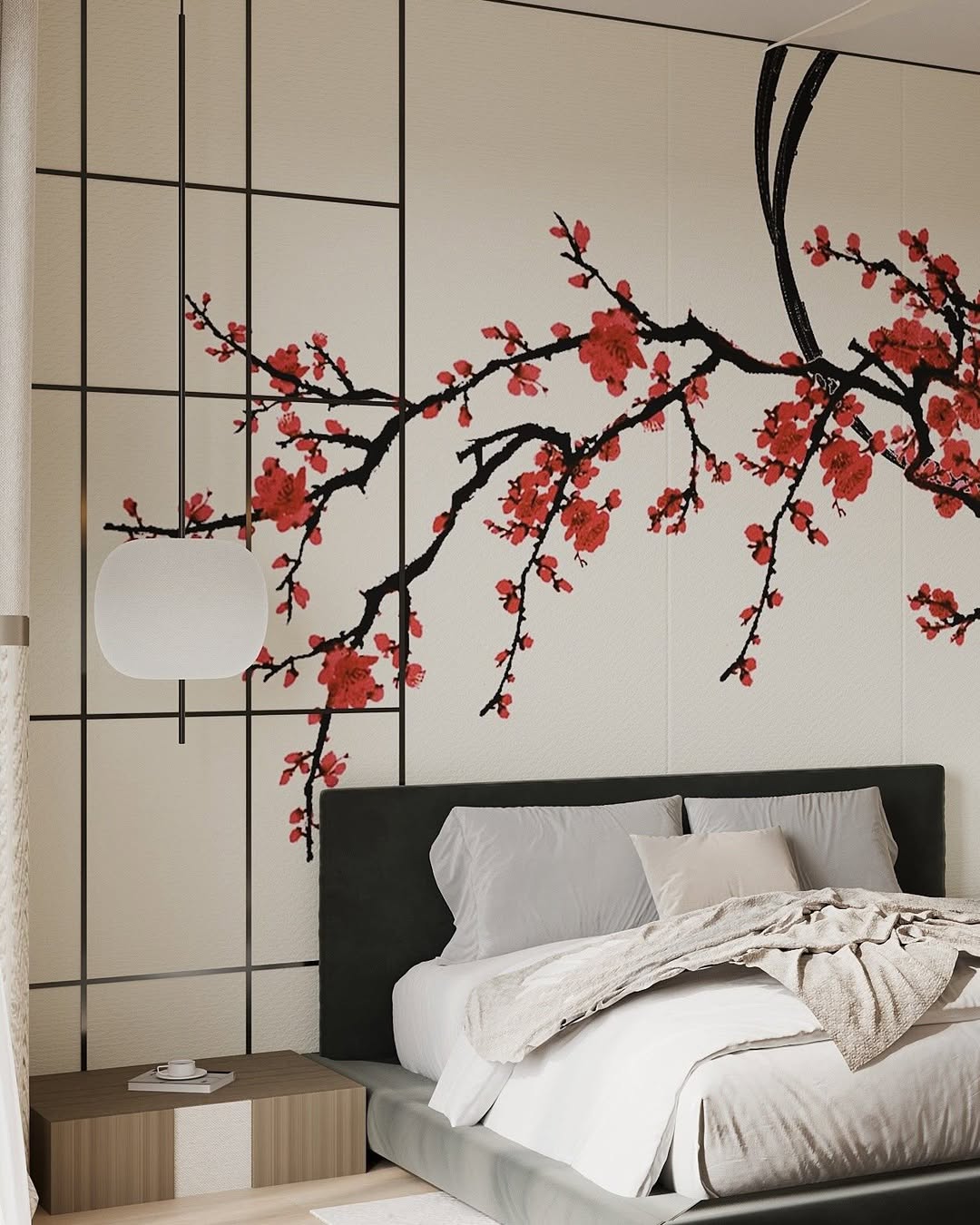 Cherry Blossom Statement Wall