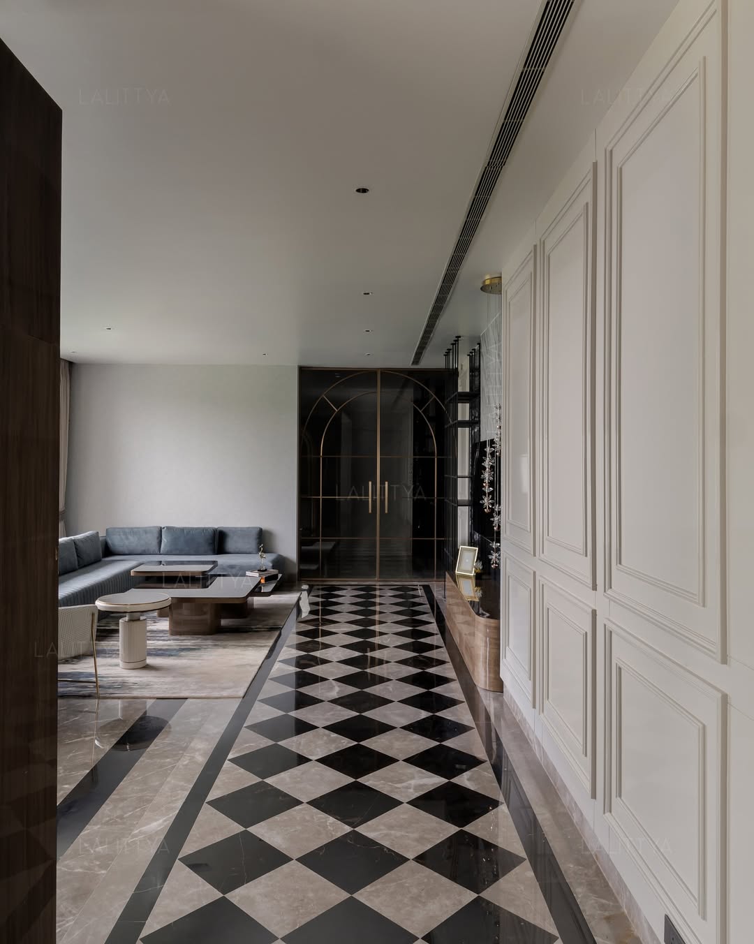 Dramatic Diamond Hallway