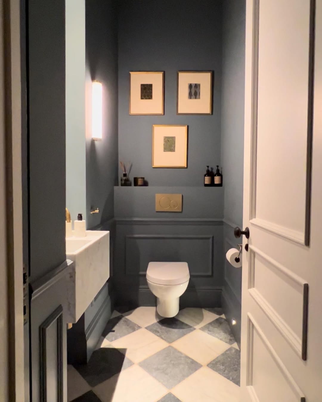 Parisian Blue Powder Room