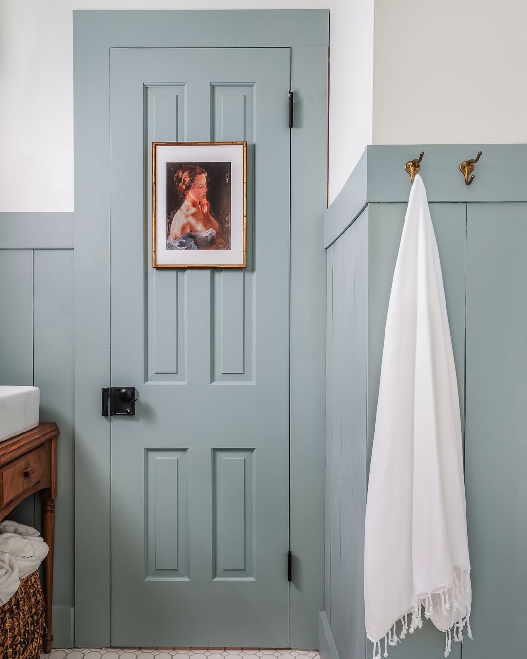 Vintage Blue Panel Art Door