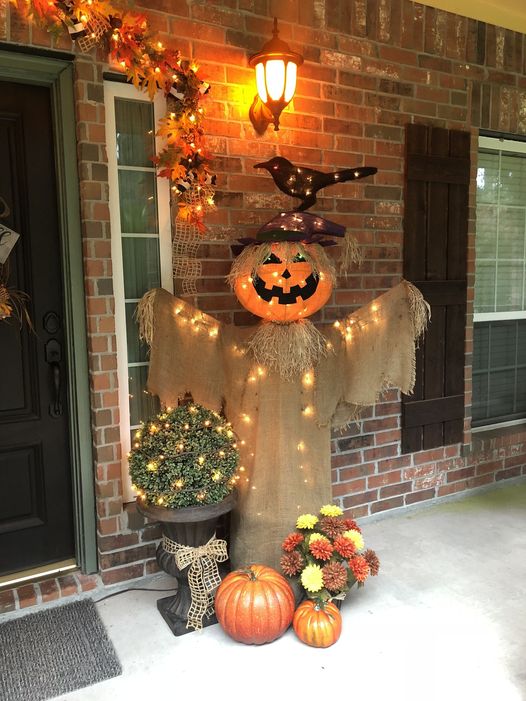 Burlap Pumpkin Greeter