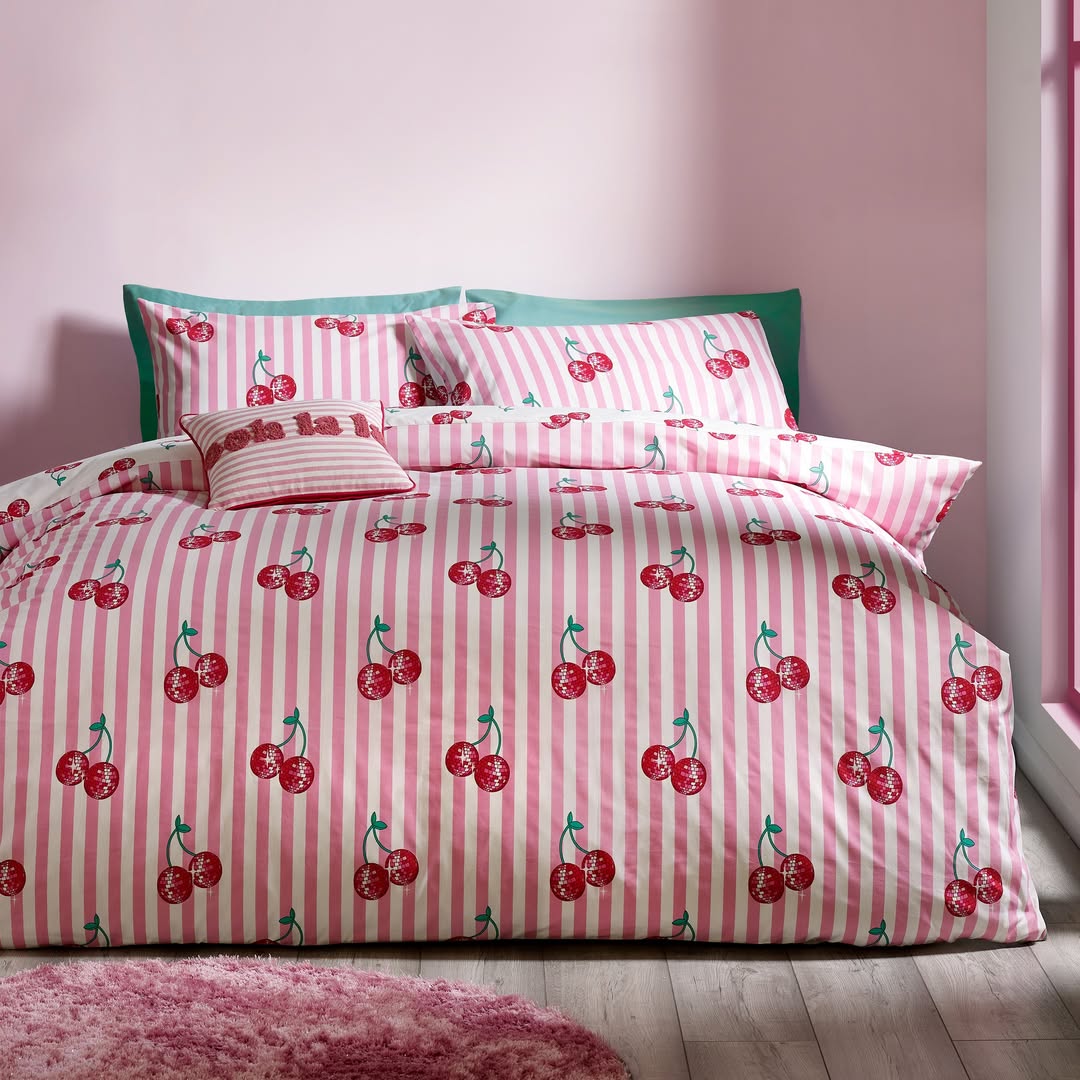 Cherry Stripe Bedding