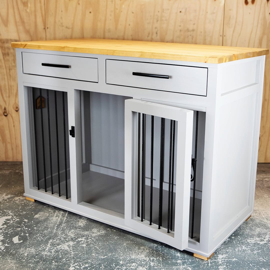 Farmhouse Chic Kennel Cabinet