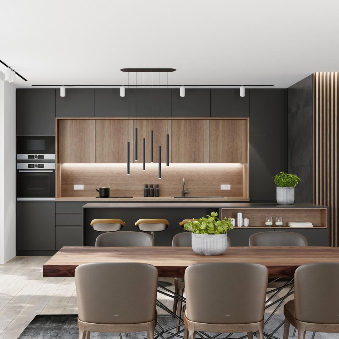 Clean Modern Dining Kitchen