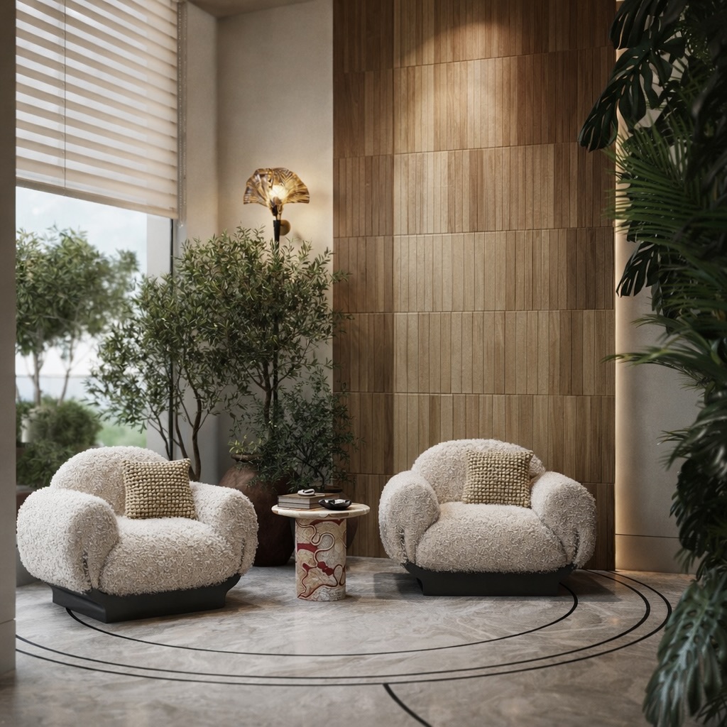 Sculptural Comfort Corner