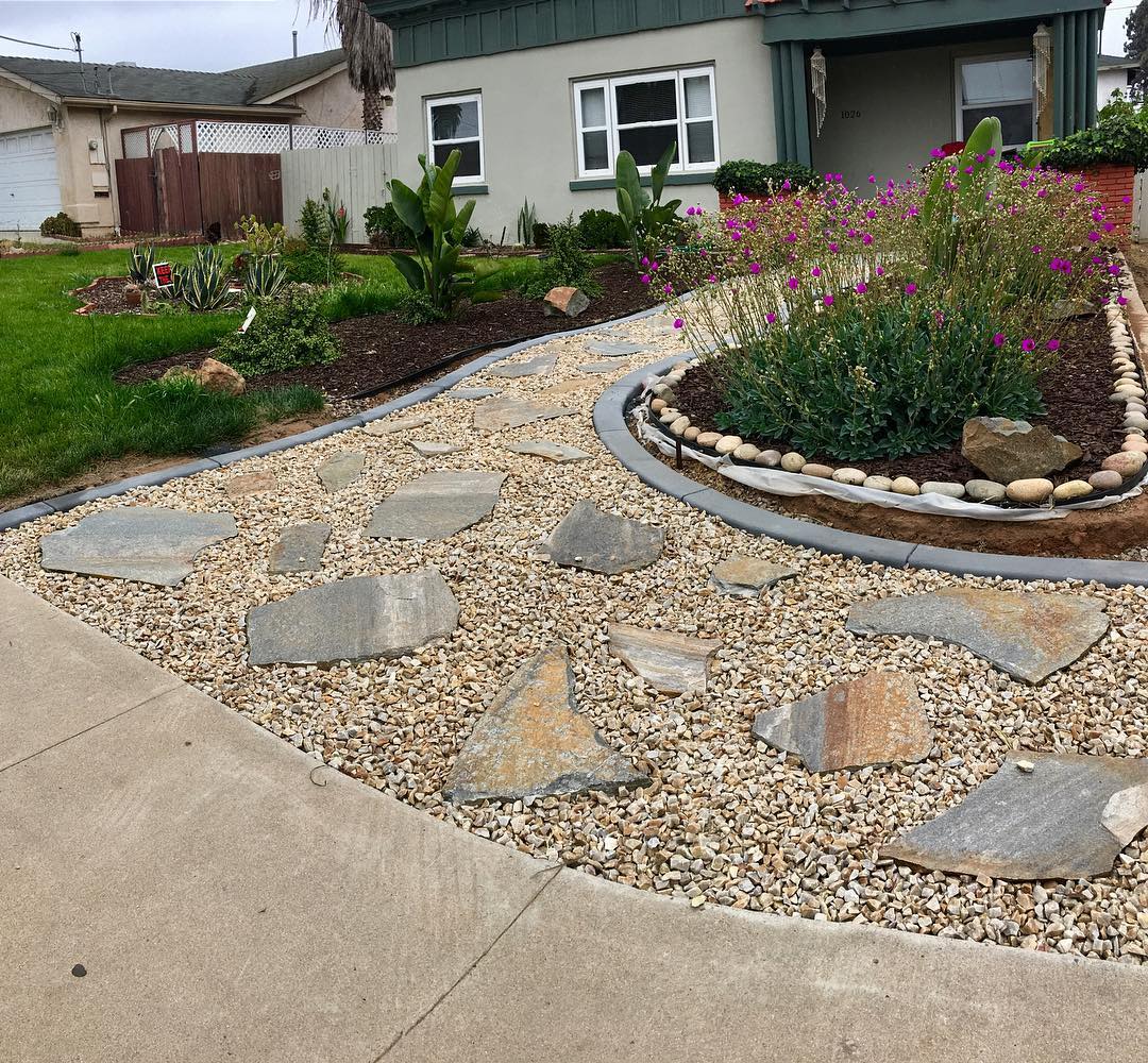 Curved Stone Welcome Path