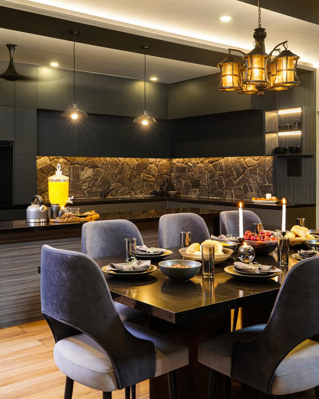 Moody Luxe Dining Kitchen