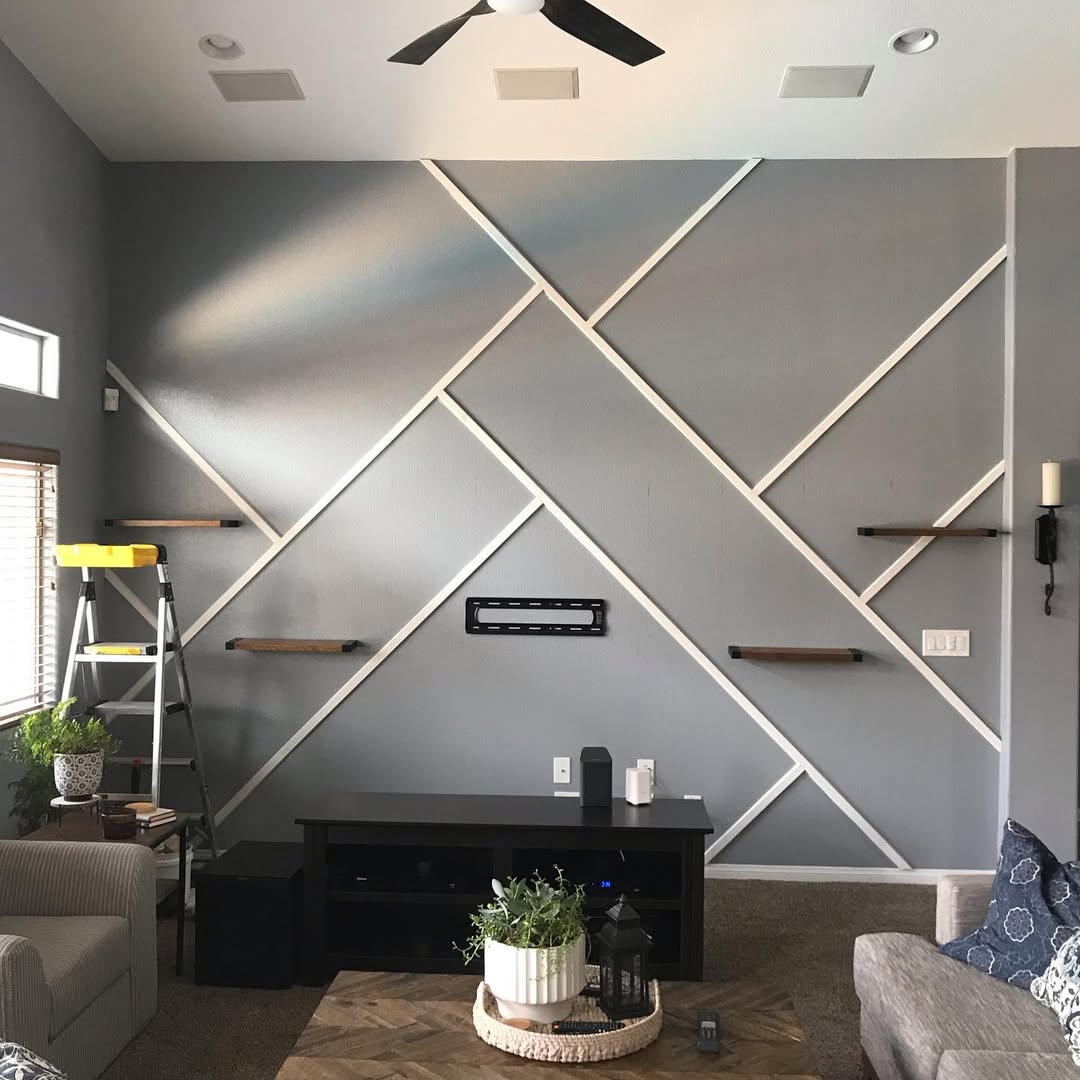 Geometric Wood Trim Accent