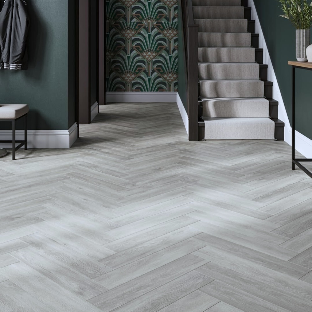 Grey Herringbone Modern