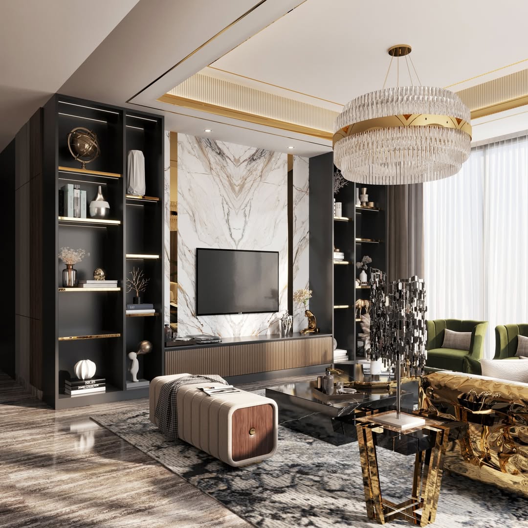 Luxury Wood and Marble Statement