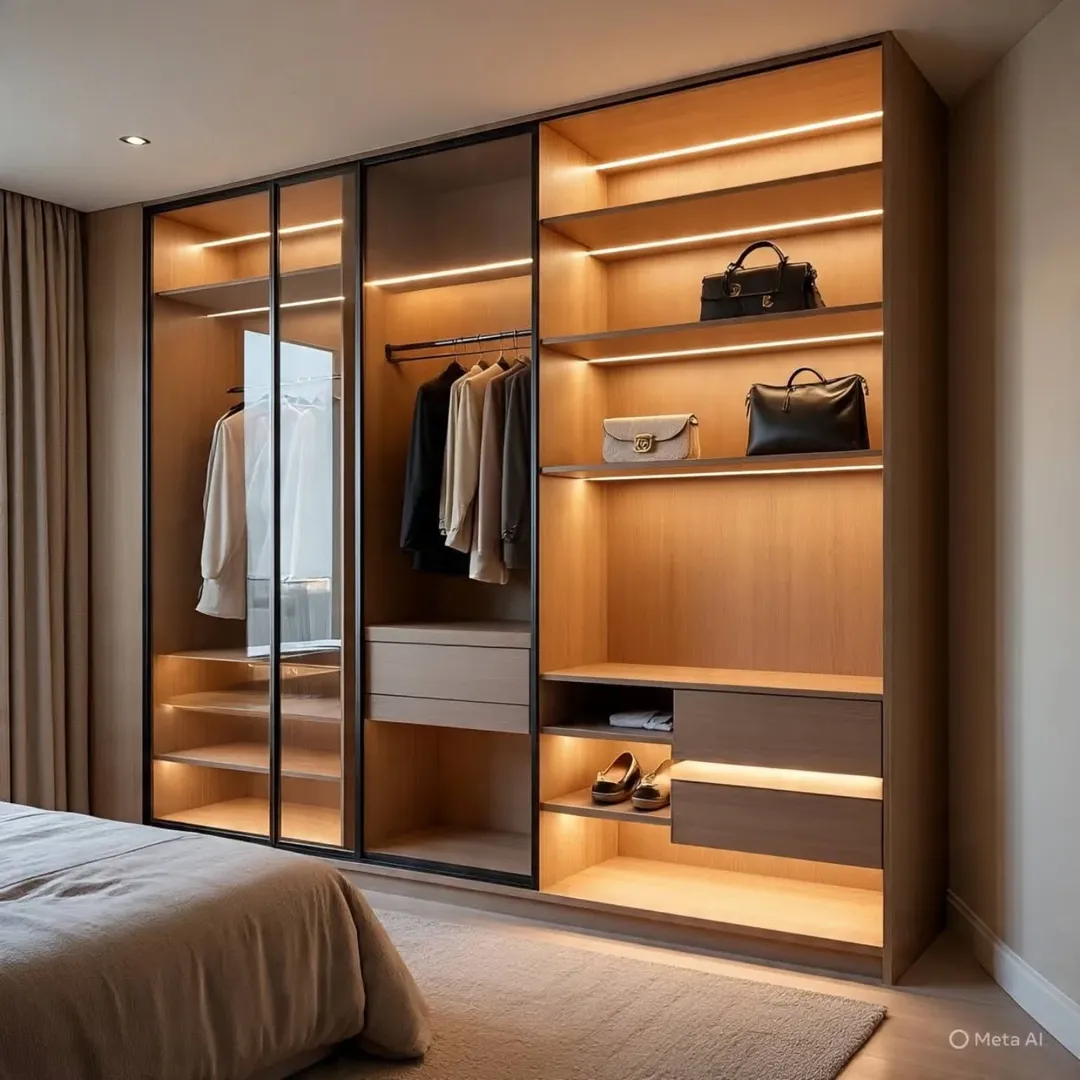 Illuminated Glass Wardrobe