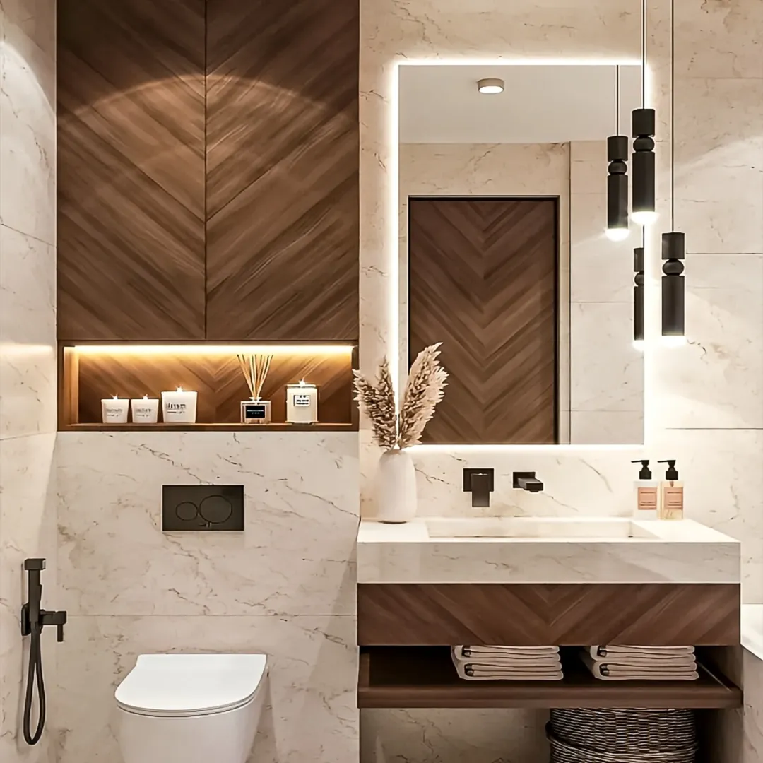 Marble & Herringbone Chic
