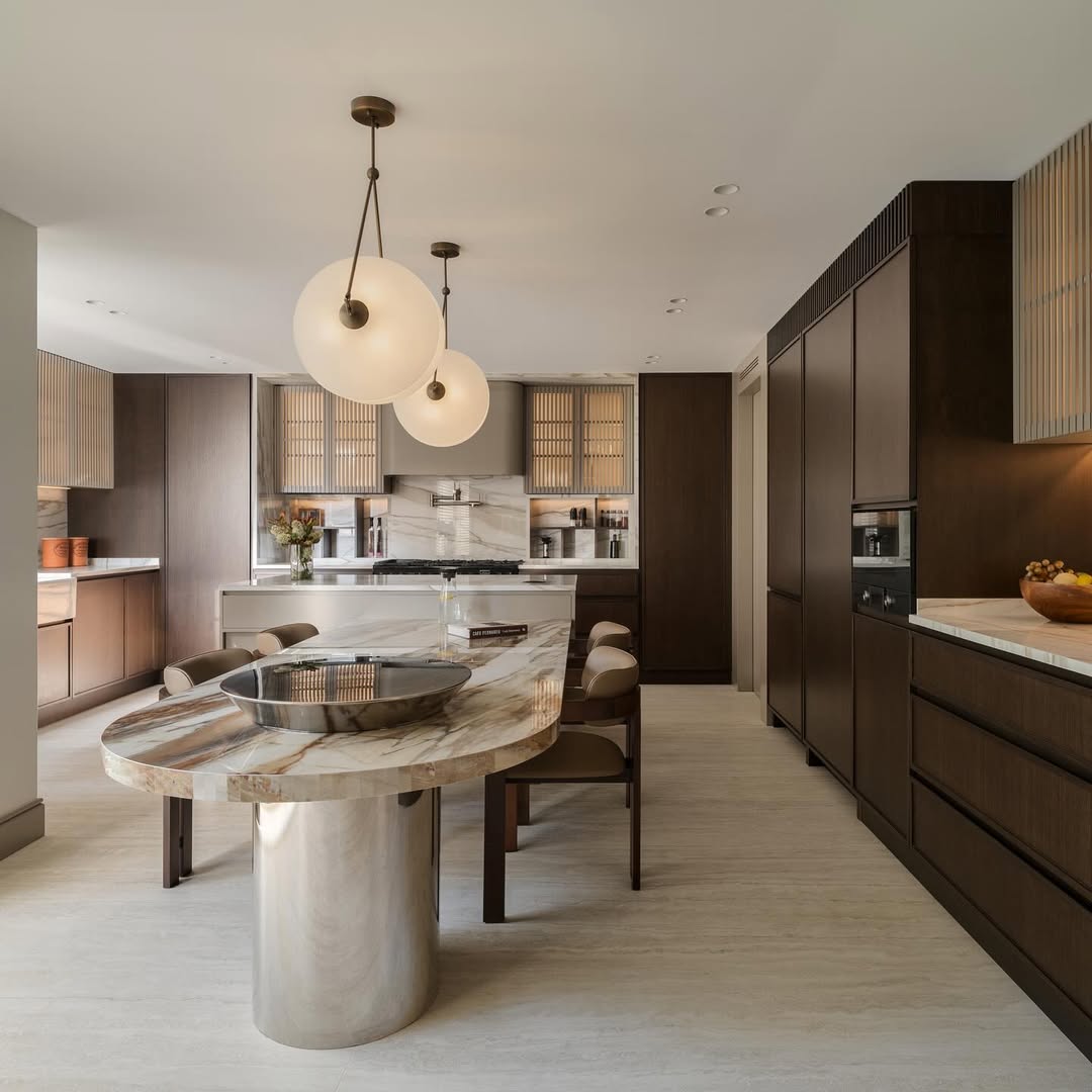 Luxe Marble Dining Kitchen