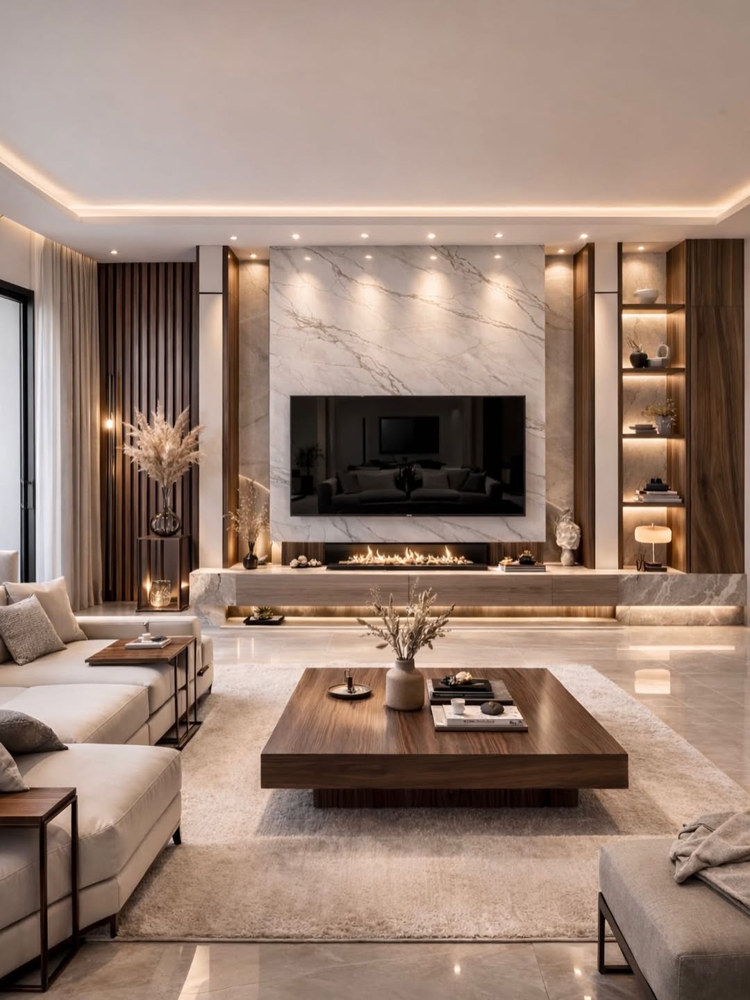 Marble Feature Wall Glow