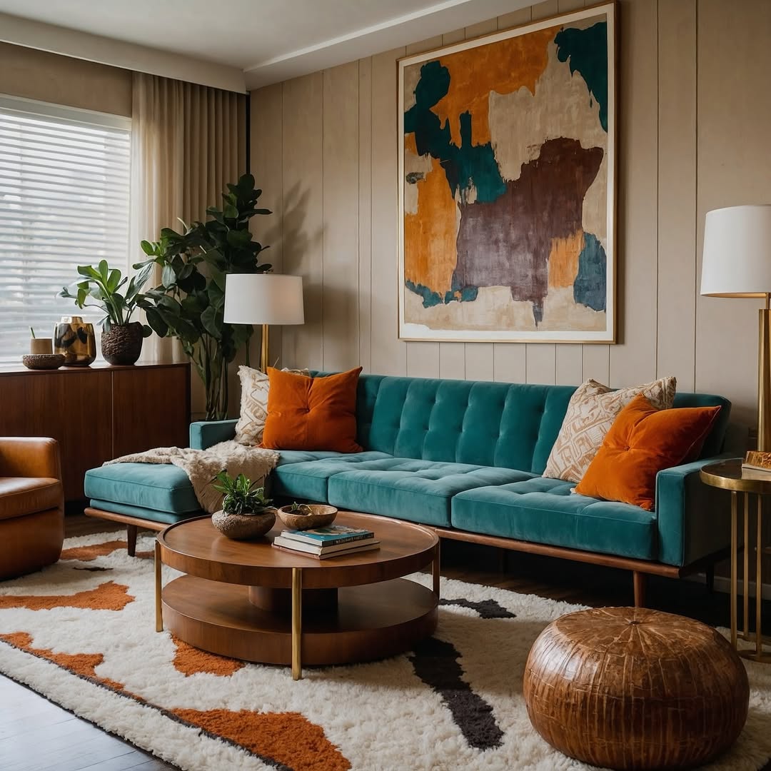Teal & Tobacco Mid Century