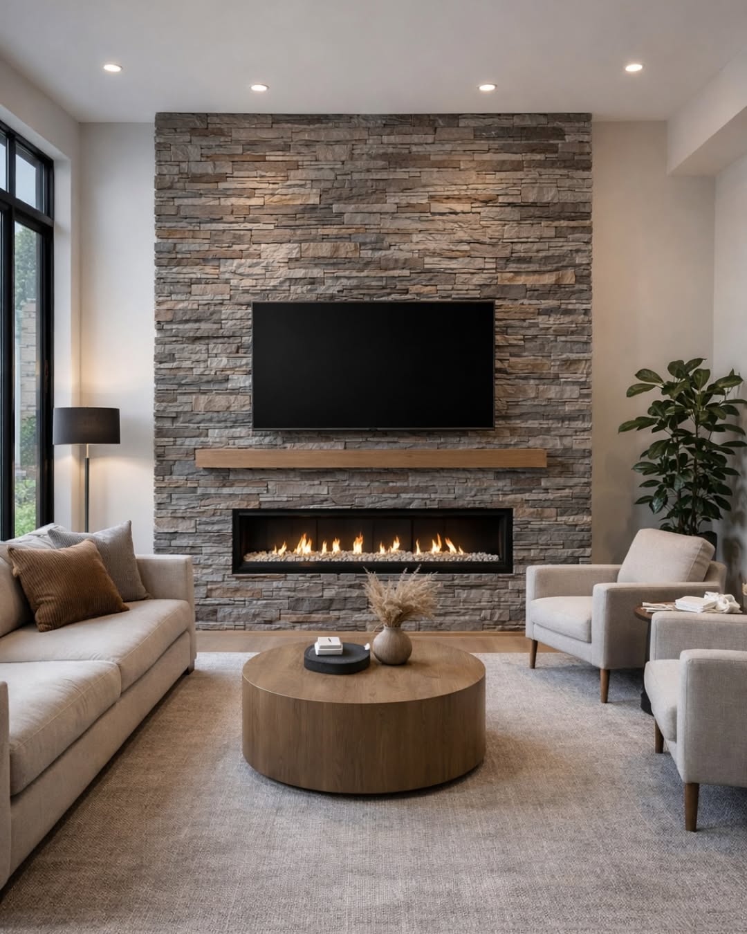 Stone and Wood Fireplace Blend