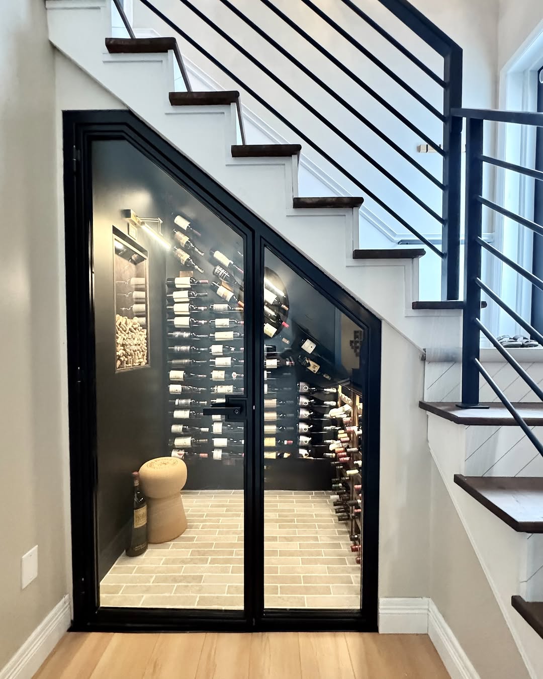 Modern Glass-Wrapped Wine Cellar