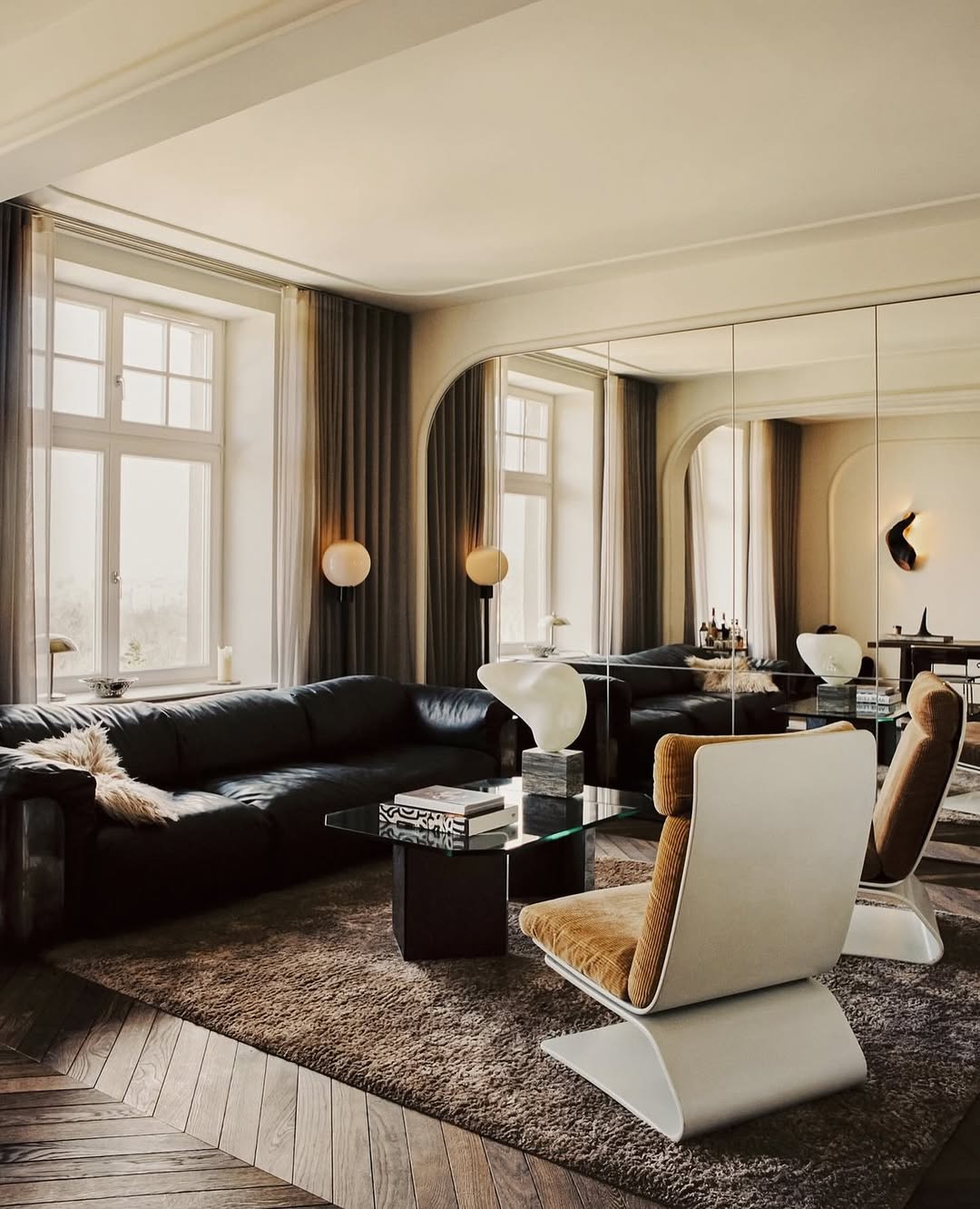 Modern Lounge with Warm Textures