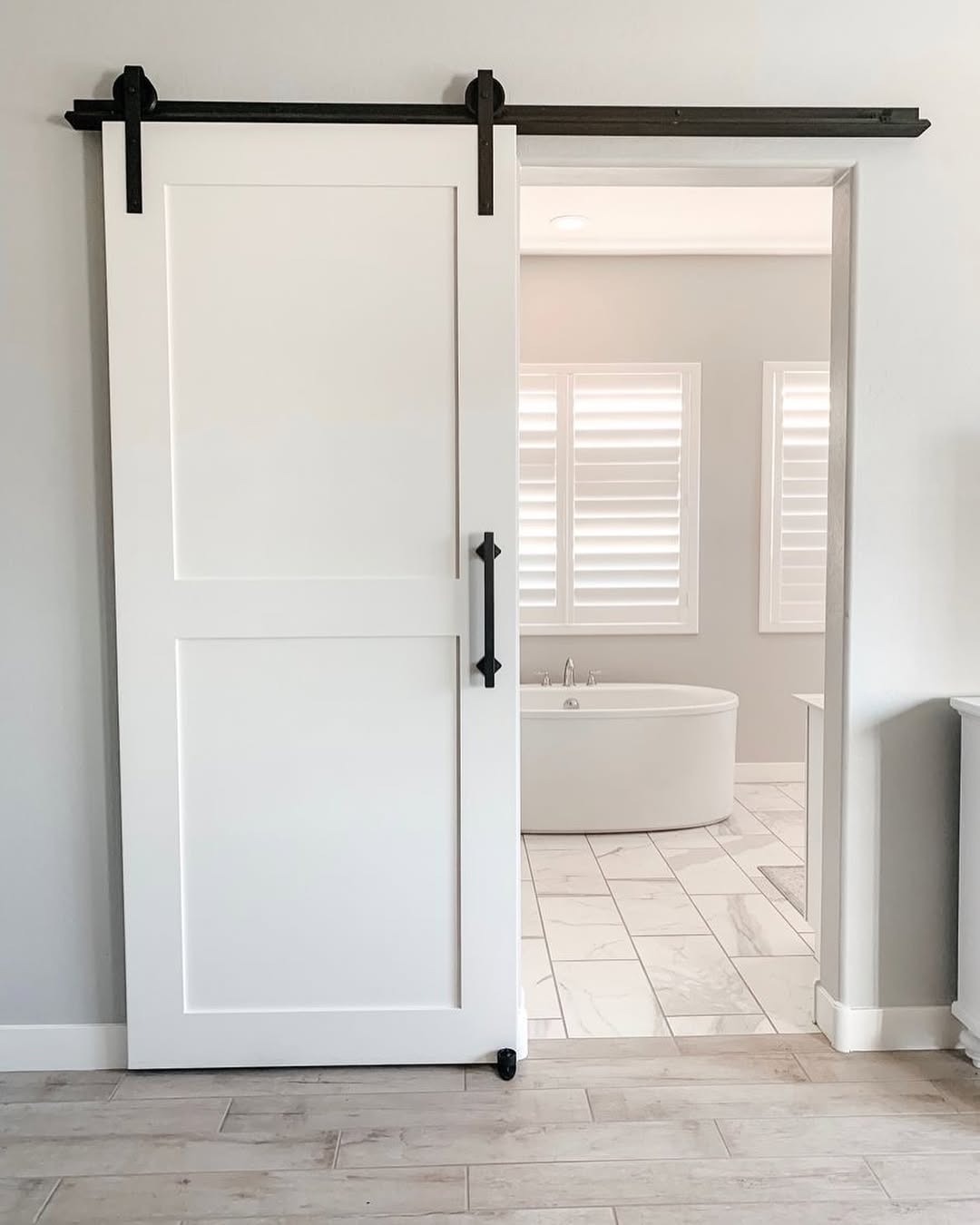 Modern White Barn Door