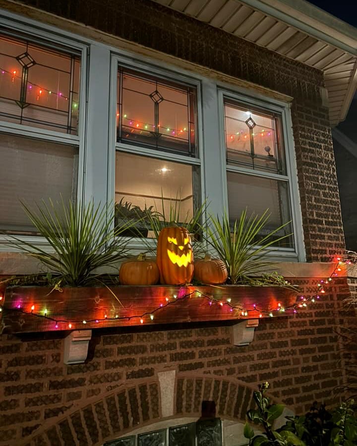 A carved jack-o