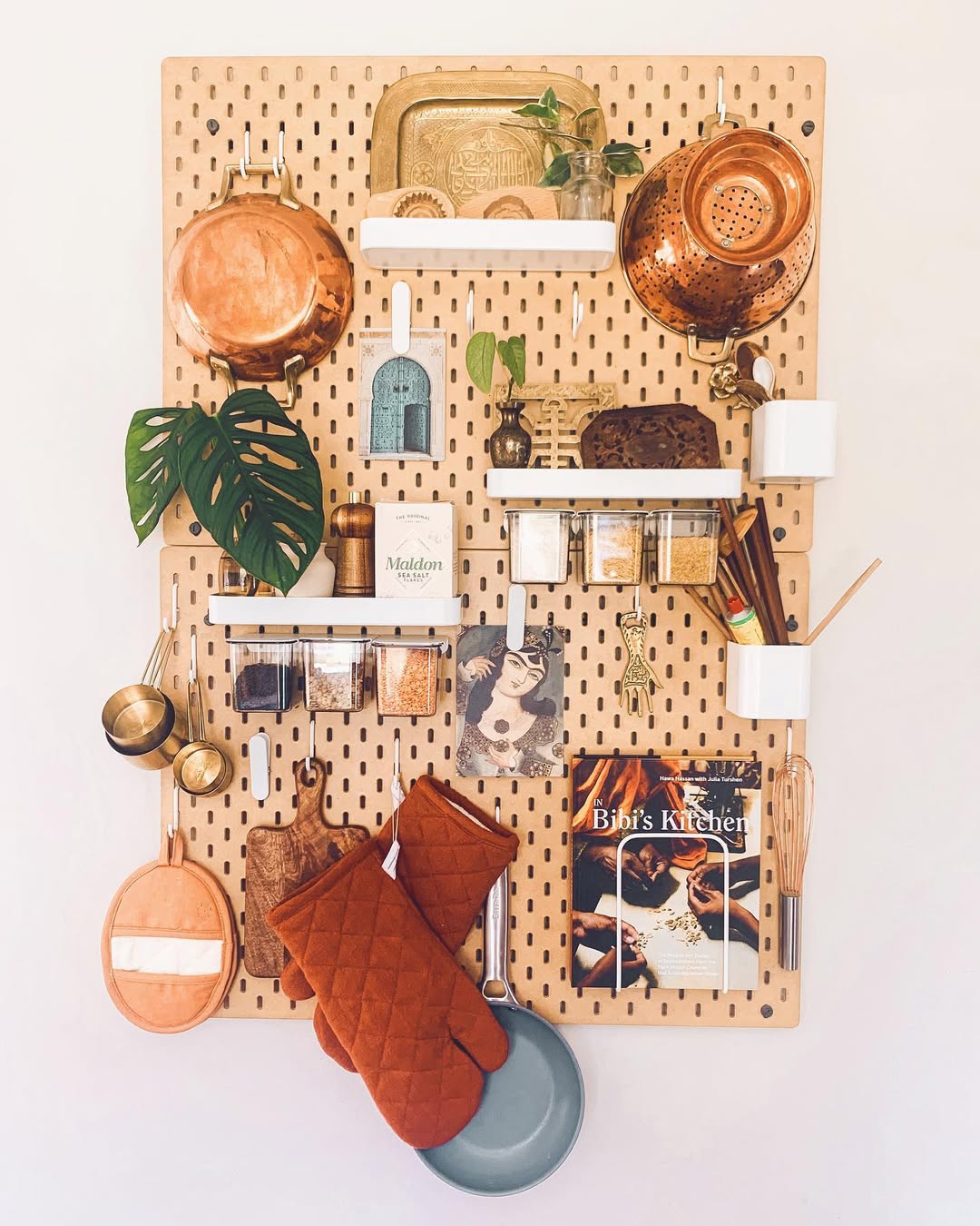 Pegboard Cookbook Display