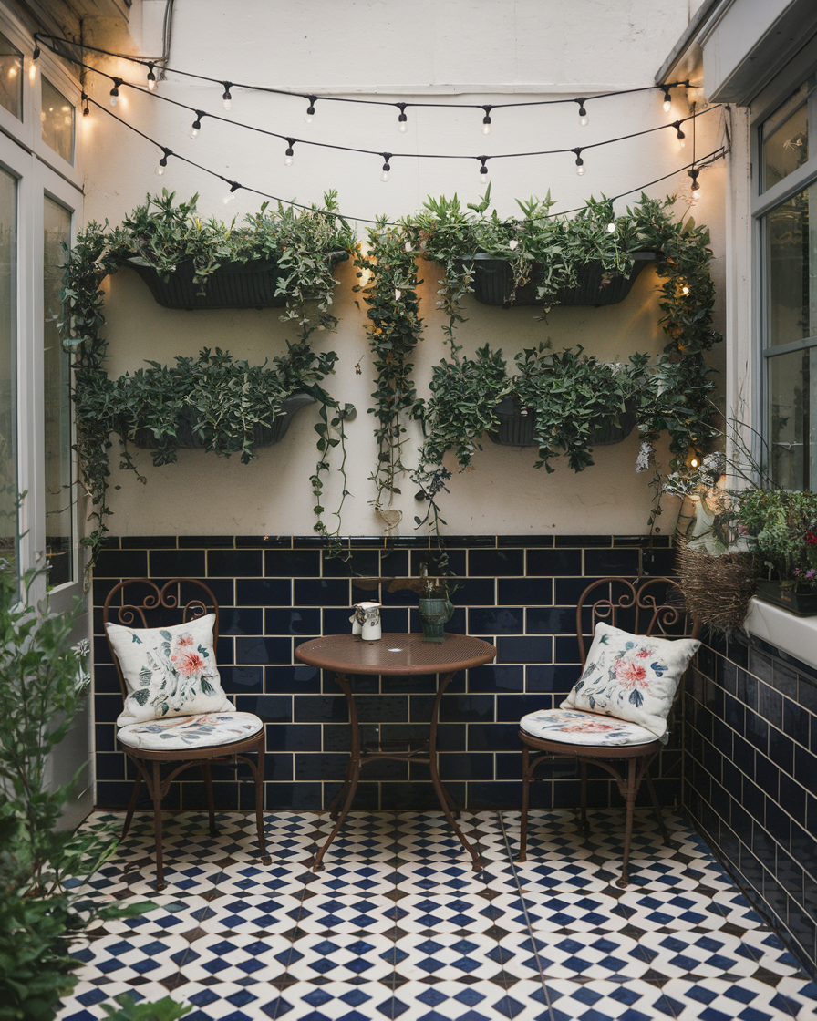 Patterned Charm in a Petite Courtyard
