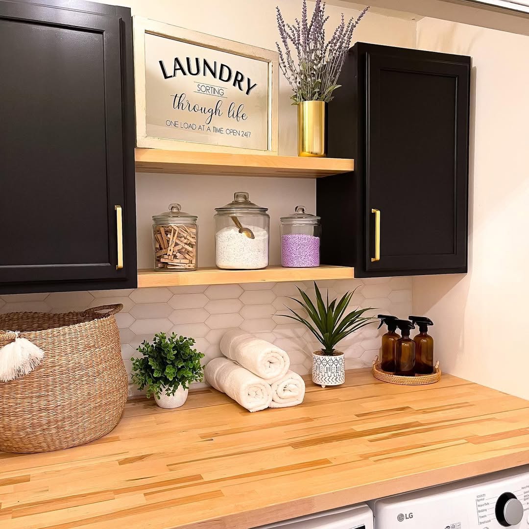 Warm Wood + Soft Black