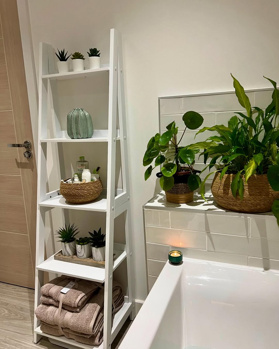 Soft Blue Bathroom Corner