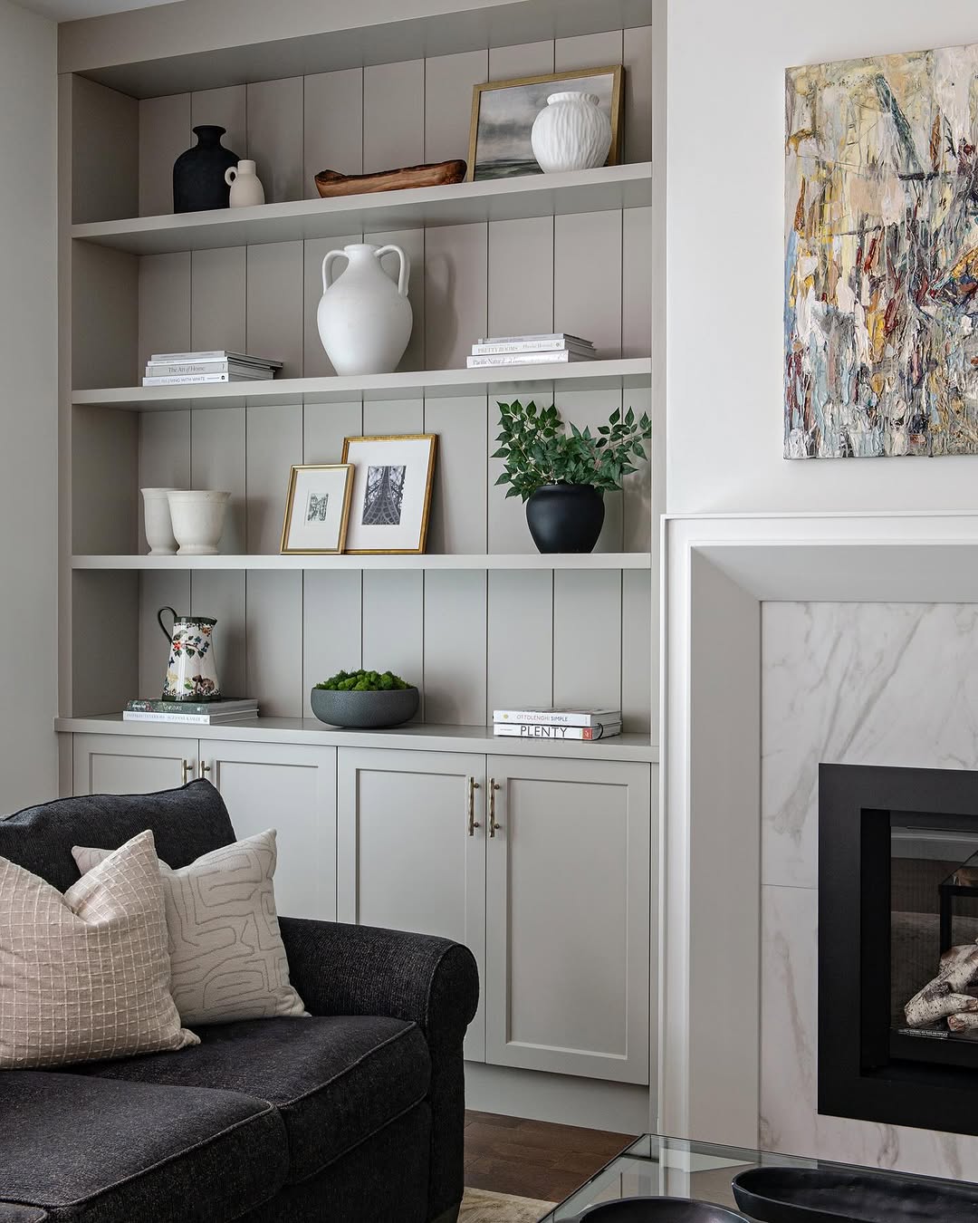 The Soft Taupe Gallery Built-In