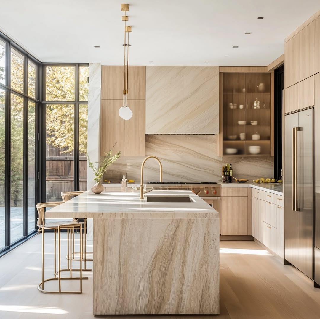 Sunlit Stone & Wood Harmony