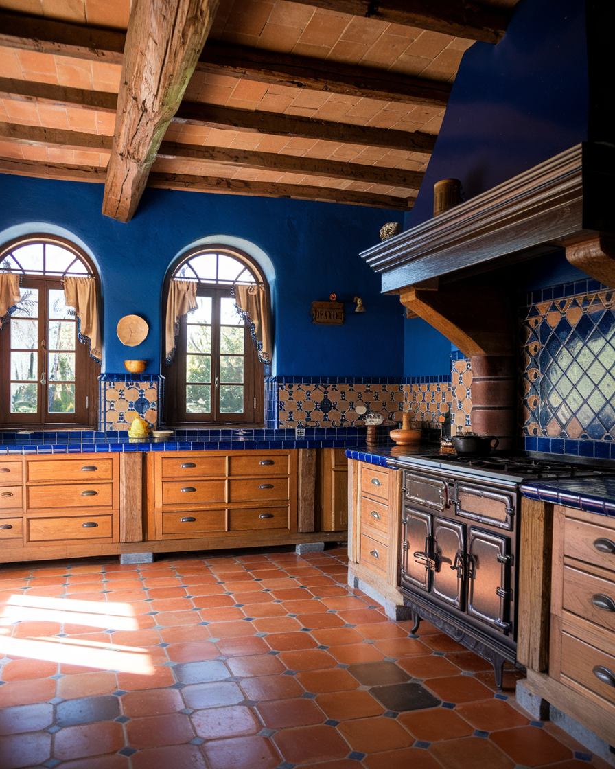 Terracotta Meets Cobalt Elegance