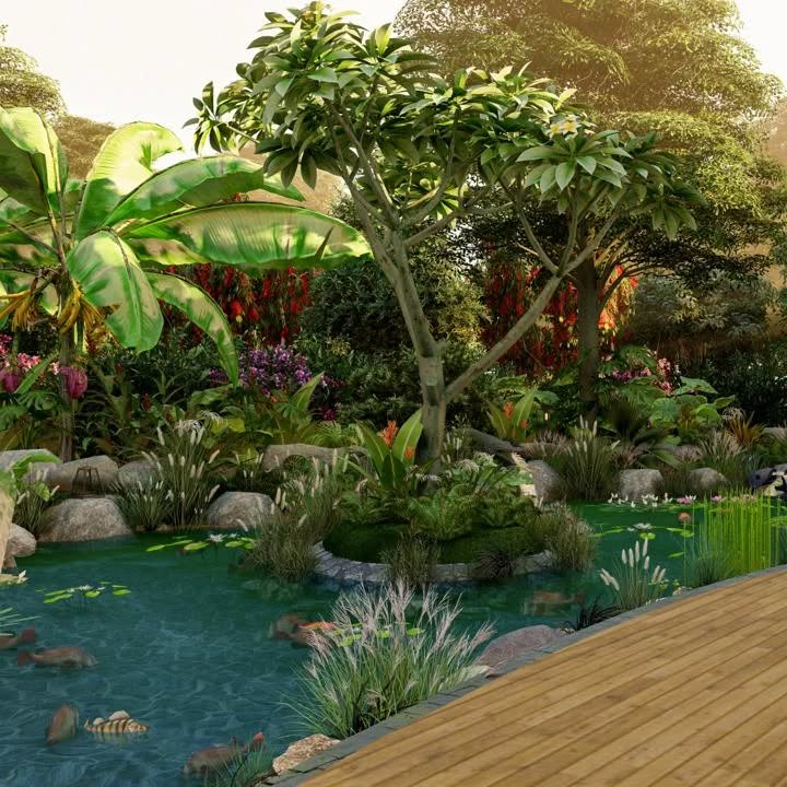 Tropical Pond Paradise