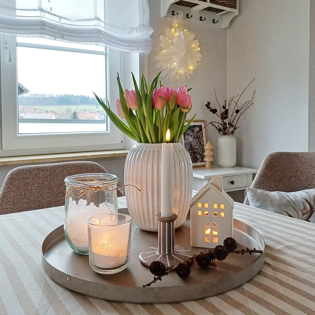 Cozy Candlelight + Tulips