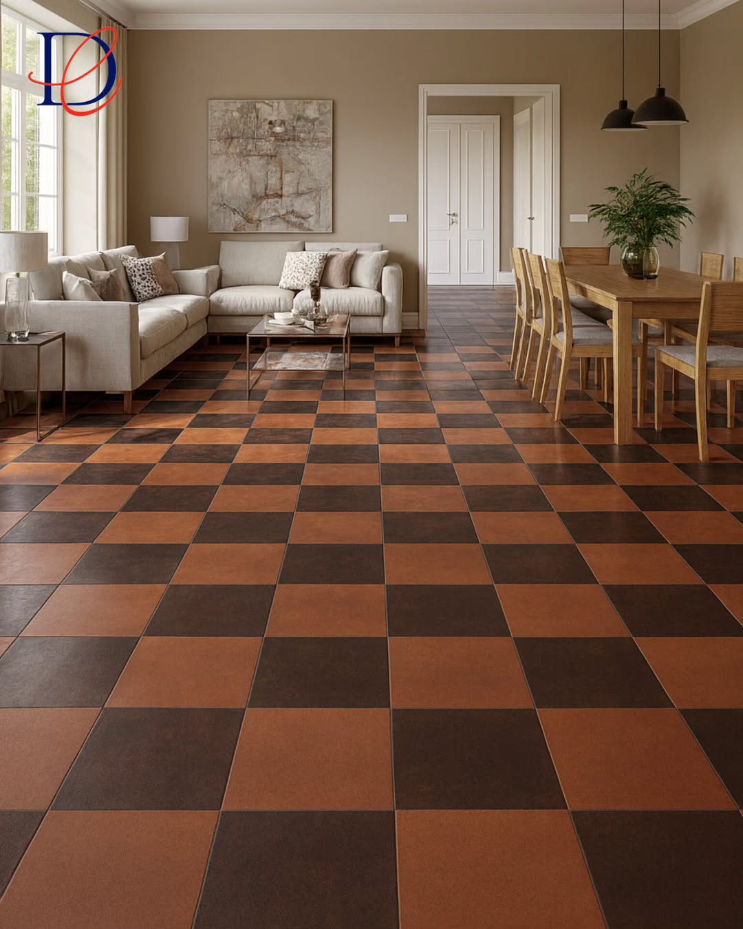 Terracotta Checker Tiles